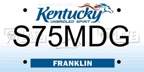 S75MDG Kentucky License Plate