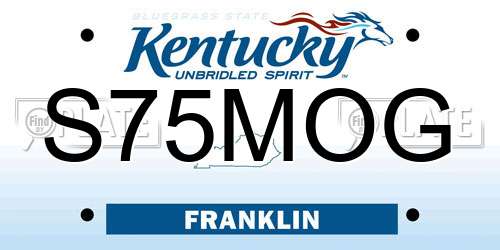 S75MOG Kentucky License Plate
