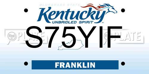 S75YIF Kentucky License Plate