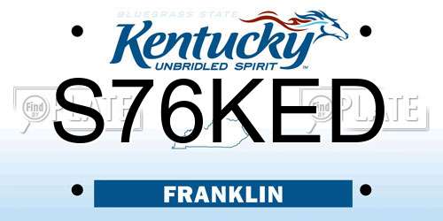 S76KED Kentucky License Plate