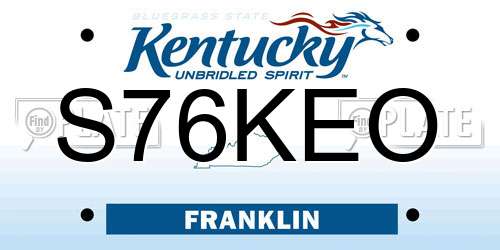 S76KEO Kentucky License Plate