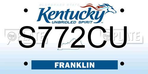 S772CU Kentucky License Plate