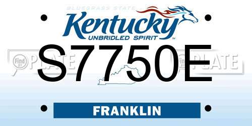 S7750E Kentucky License Plate