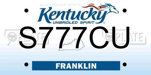 S777CU Kentucky License Plate