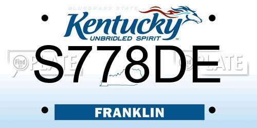 S778DE Kentucky License Plate