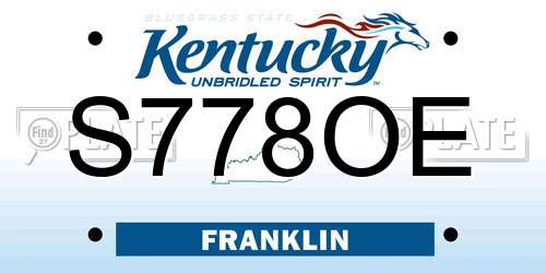 S778OE Kentucky License Plate