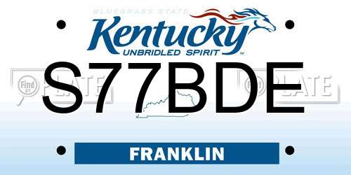 S77BDE Kentucky License Plate