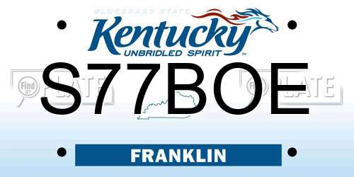 S77BOE Kentucky License Plate