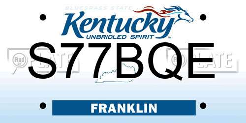 S77BQE Kentucky License Plate