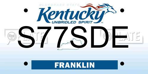 S77SDE Kentucky License Plate