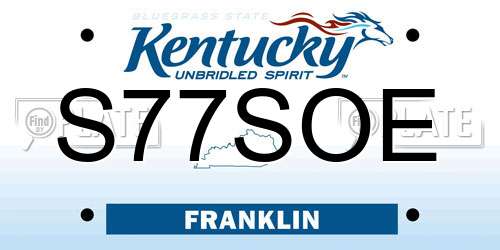 S77SOE Kentucky License Plate