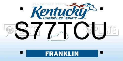 S77TCU Kentucky License Plate