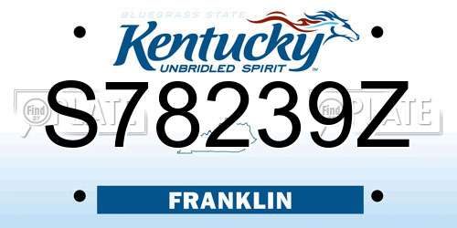 S78239Z Kentucky License Plate