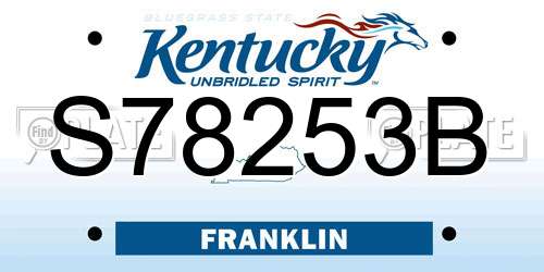 S78253B Kentucky License Plate