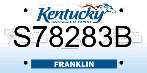 S78283B Kentucky License Plate