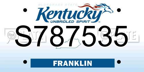 S787535 Kentucky License Plate
