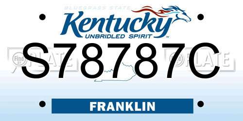S78787C Kentucky License Plate