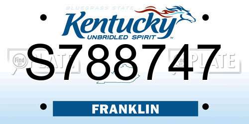 S788747 Kentucky License Plate