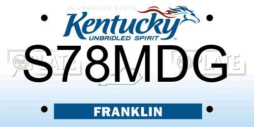 S78MDG Kentucky License Plate