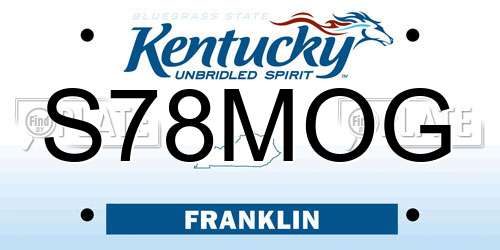 S78MOG Kentucky License Plate