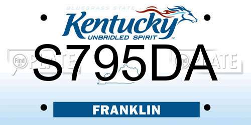 S795DA Kentucky License Plate