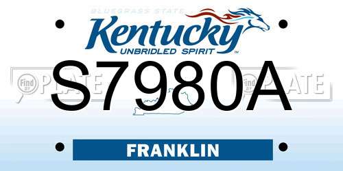 S7980A Kentucky License Plate