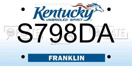S798DA Kentucky License Plate