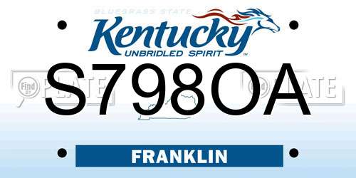 S798OA Kentucky License Plate