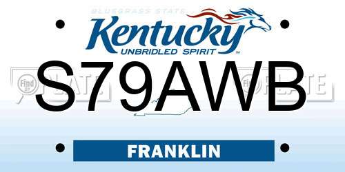 S79AWB Kentucky License Plate