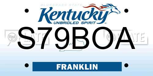 S79BOA Kentucky License Plate