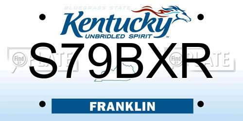 S79BXR Kentucky License Plate