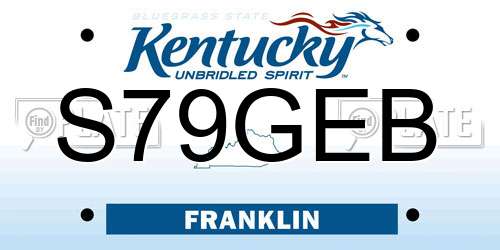S79GEB Kentucky License Plate