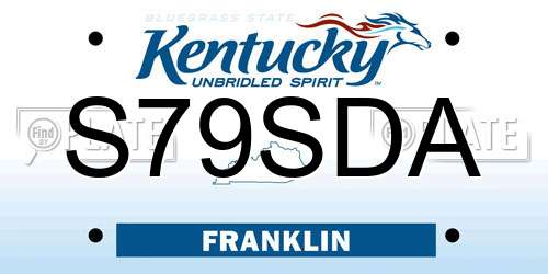 S79SDA Kentucky License Plate