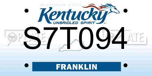 S7T094 Kentucky License Plate