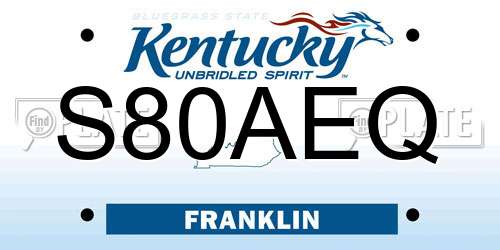 S80AEQ Kentucky License Plate