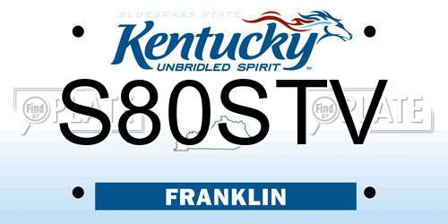 S80STV Kentucky License Plate