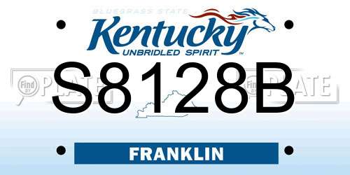 S8128B Kentucky License Plate
