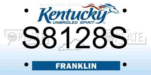 S8128S Kentucky License Plate