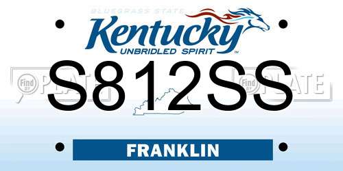 S812SS Kentucky License Plate