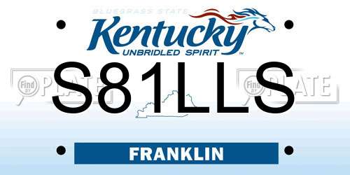 S81LLS Kentucky License Plate