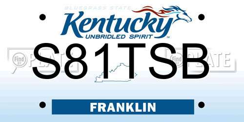 S81TSB Kentucky License Plate