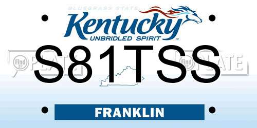 S81TSS Kentucky License Plate