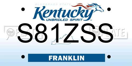 S81ZSS Kentucky License Plate
