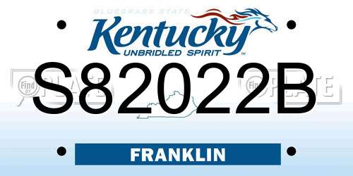 S82022B Kentucky License Plate