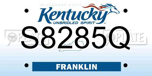 S8285Q Kentucky License Plate