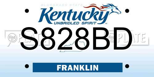 S828BD Kentucky License Plate