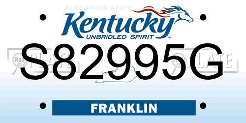 S82995G Kentucky License Plate