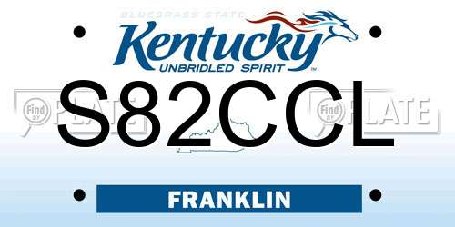 S82CCL Kentucky License Plate