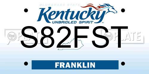 S82FST Kentucky License Plate