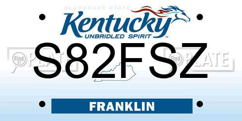 S82FSZ Kentucky License Plate